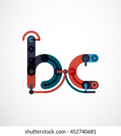Colorful funny cartoon letter icon. Business logo design