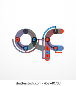 Colorful funny cartoon letter icon. Business logo design