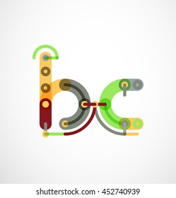 Colorful funny cartoon letter icon. Business logo design