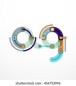 Colorful funny cartoon letter icon. Business logo design