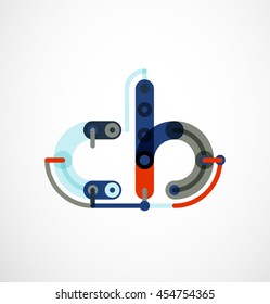 Colorful funny cartoon letter icon. Business logo design