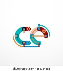 Colorful funny cartoon letter icon. Business logo design