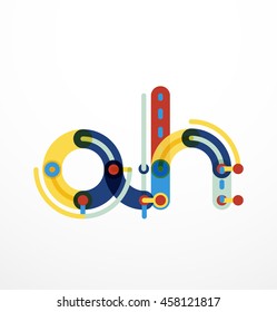Colorful funny cartoon letter icon. Business logo design