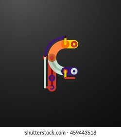 Colorful funny cartoon letter icon. Business logo design