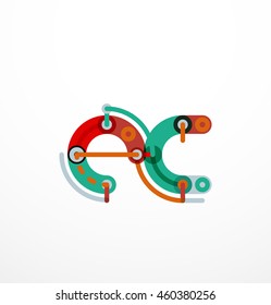 Colorful funny cartoon letter icon. Business logo design