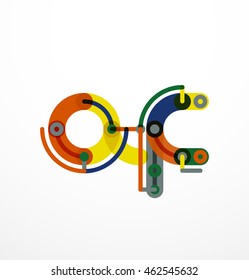 Colorful funny cartoon letter icon. Business logo design