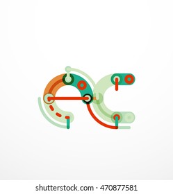 Colorful funny cartoon letter icon. Business logo design