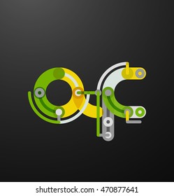 Colorful funny cartoon letter icon. Business logo design