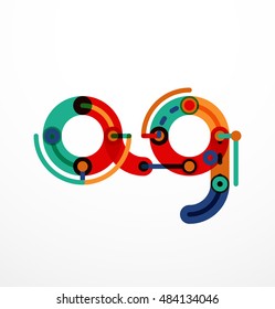 Colorful funny cartoon letter icon. Business logo design