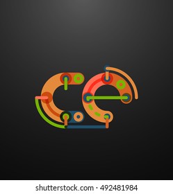 Colorful funny cartoon letter icon. Business logo design