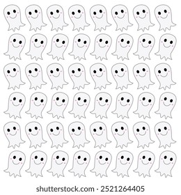COLORFUL FUNNY HALLOWEEN GHOSTS DESIGN PATTERN TEXTURE WALLART