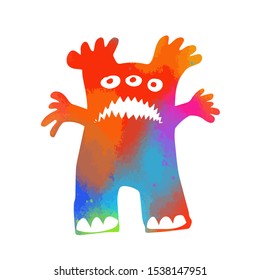 Colorful funny monster. Happy Halloween. Vector illustration