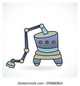 Colorful and funny robot design on a gradient background