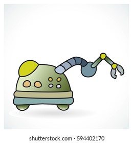 Colorful and funny robot design on a gradient background