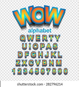 Colorful Funny Simple Font for Cartoon project, Child event poster, Parties invitations, small event or advertising posters. Isolated letters with shadow effect.