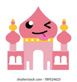 colorful funny taj mahal kawaii cartoon