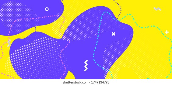Colorful Funny Texture. Summer Wave Design. Vector Abstract Collage. Bright Geometric Illustration. Child Texture. Trendy Fluid Banner. Fashion Geometric Background. Multicolor Funny Pattern.