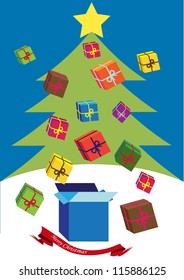 colorful and funny vector backdrop design with christmas motive and place for your text