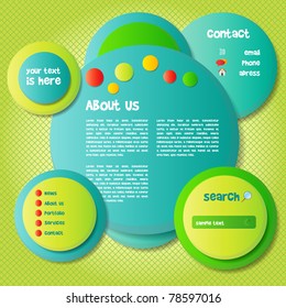 Colorful and Funny Website Template - EPS10 Vector Background