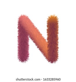 Colorful fur letter, Fluffy vector