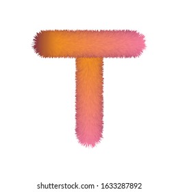 Colorful fur letter, Fluffy vector