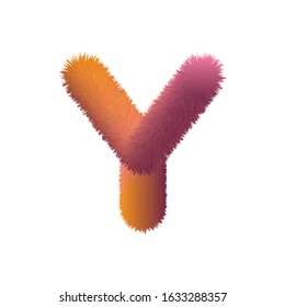 Colorful fur letter, Fluffy vector