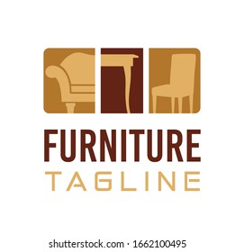 Colorful Furniture logo vector illustration with dummy text and tagline for multipurpose use.