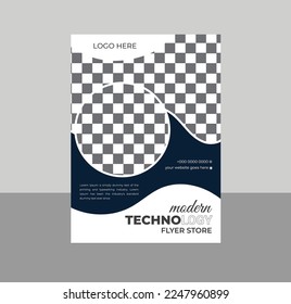 Colorful Futuristic Business Flyer Poster Techno Invitation Card, Leaflet, Cover Brochure for Science  Technology, Digital Festival Vector