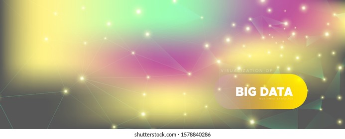 Colorful Futuristic Connection. Technology Network. Big Data Infographic. Gray Triangular Abstract. Magic 3d Digital Wallpaper. Technology Concept. Triangles Texture. 3d Digital Architecture.