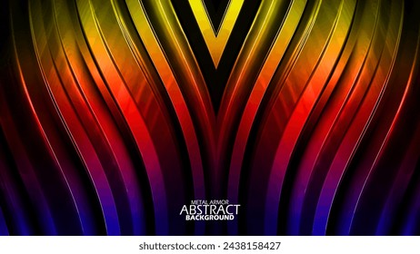 Colorful futuristic metal armor abstract background. Super hero style for wallpaper background