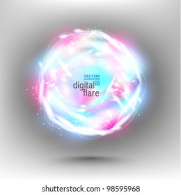 colorful futuristic neon digital flare frame design