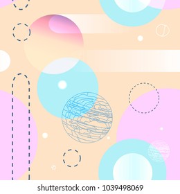 Colorful futuristic space seamless pattern.