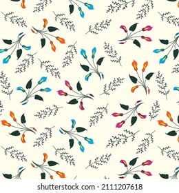 Colorful gala flowers pattern with wildflowers
