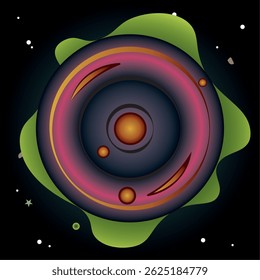 Colorful galactic core. Vector illustration
