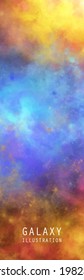 Colorful Galaxy Background. Space design element. Cosmic abstract banner. Vector Illustration for artwork, party flyers, posters, banners