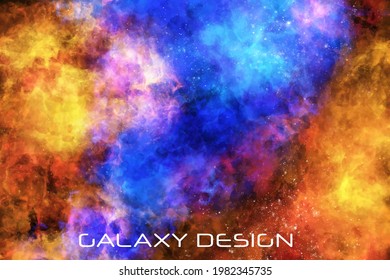 Colorful Galaxy Background. Space design element. Cosmic abstract banner. Vector Illustration for artwork, party flyers, posters, banners