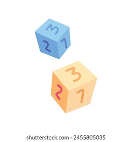 colorful game blocks for kids on white background.