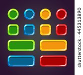 Colorful Game Buttons. Set of buttons for gaming interfaces. Vector GUI elements for mobile games