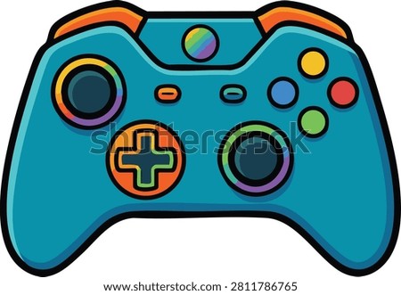 Colorful game controller gamepad icon vector illustration