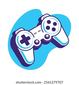 Colorful Game Controller Icon Vector Illustration.