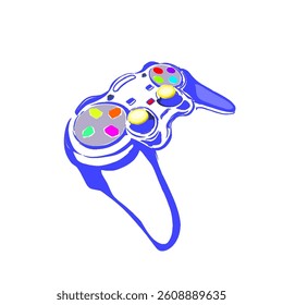 a colorful game controller icon without background