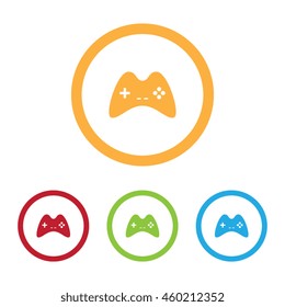 Colorful Game Controller Icons With Rings