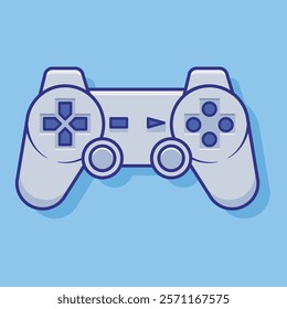 Colorful Game Controller Vector Illustration. Retro Gaming Controller Detailed Vector Art. Cartoon Style Game Controller