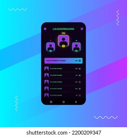 Colorful Game Leaderboard With Abstract Background