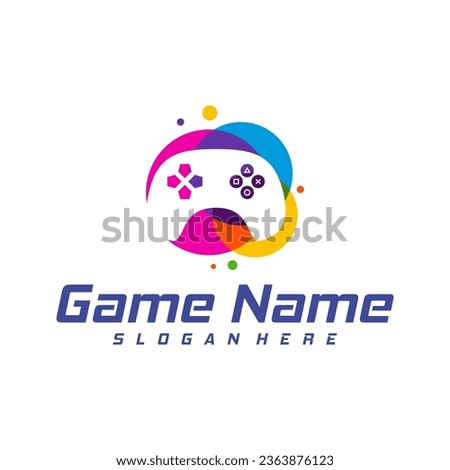 Colorful Game logo template vector. Joystick design Icon. Stylized joystick buttons. Creative design