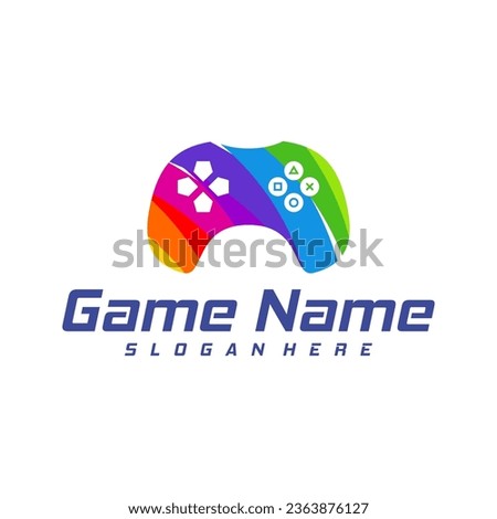 Colorful Game logo template vector. Joystick design Icon. Stylized joystick buttons. Creative design