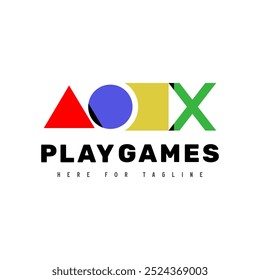 Forma colorida del icono del Botón Video de los juegos para el logotipo del juego de consola