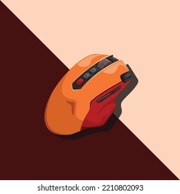 Colorful Gaming Mouse Illustration with Flat Design Style Vector