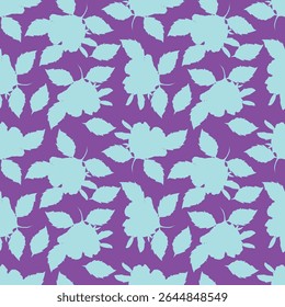 Colorful garden with flowers and leaves, Botanical seamless pattern, Vector background for for textile, fabric, wrapping paper, linens, wallpaper etc