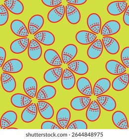 Colorful garden with flowers and leaves, Botanical seamless pattern, Vector background for for textile, fabric, wrapping paper, linens, wallpaper etc